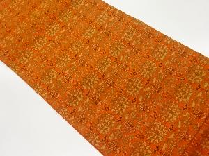 草花模様織出し全通洒落袋帯